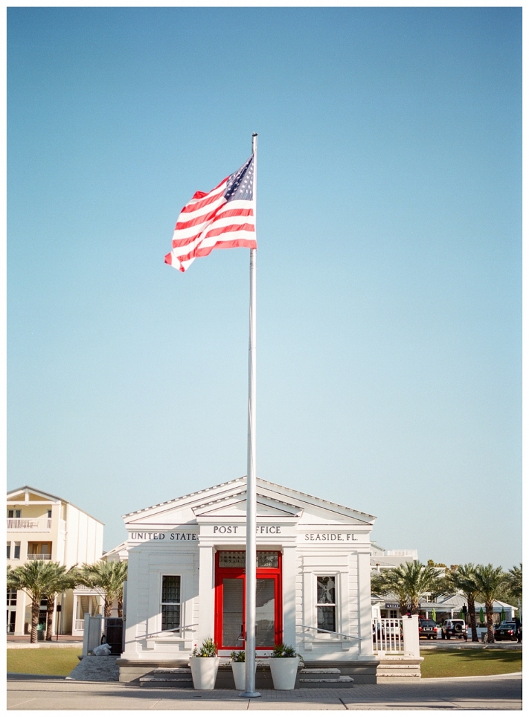 Seaside FL post office American Flag red door town center portra 400